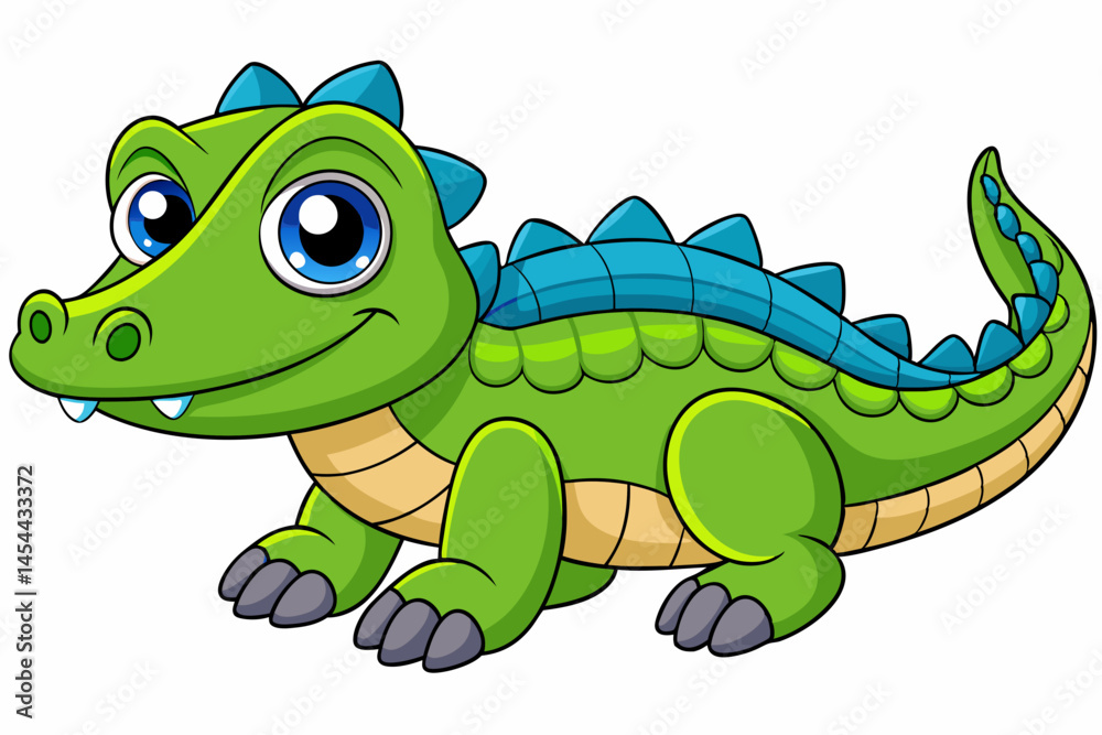 Naklejka premium A Cute Crocodile Vector art in Illustration on white Background