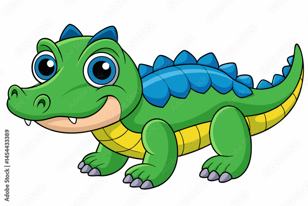 Fototapeta premium A Cute Crocodile Vector art in Illustration on white Background