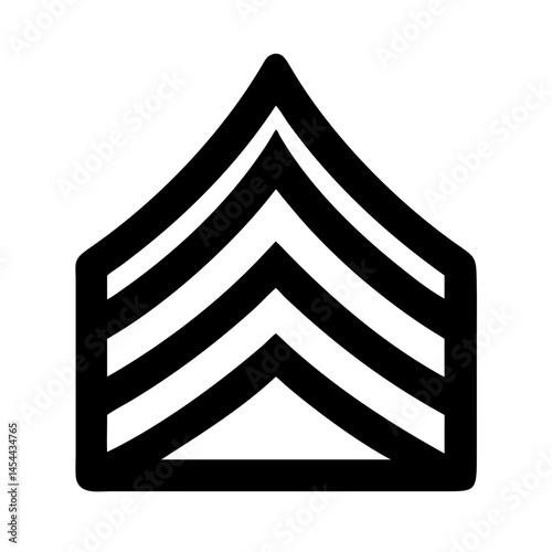 Master Sergeant Rank Chevron Icon Representing Military Rank and Authority