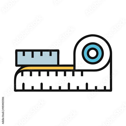 Measuring Tape Icon Representing Fabric Measurement and Tailoring
