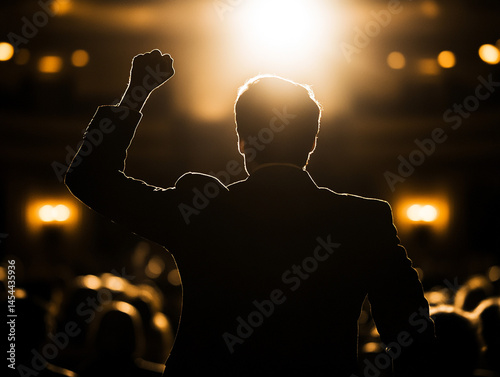 Triumphant Speaker Silhouette  Conference  Success  Victory