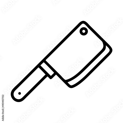 Meat Cleaver Icon Representing Butcher or Kitchen Cutting Tool