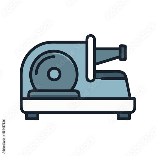 Meat Slicer Icon Representing Deli or Butcher Equipment and Food Processing