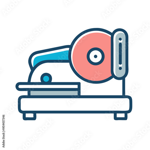 Meat Slicer Icon Representing Deli or Butcher Equipment and Food Processing