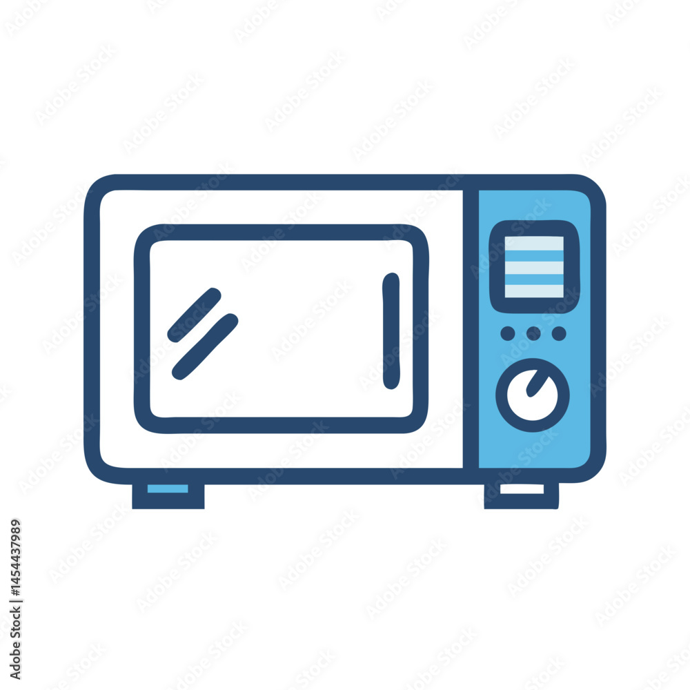 Fototapeta premium Microwave Oven Icon Representing Kitchen Appliance and Convenient Cooking
