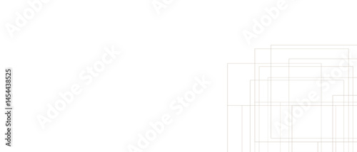 Abstract golden geometric square overlap layer lines on transparent background. Grey minimal lines abstract futuristic tech background.