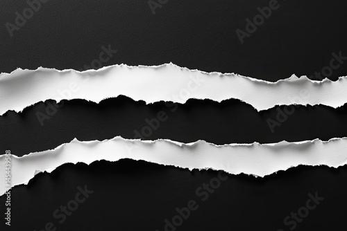 Ripped Paper Strips on Dark Background photo