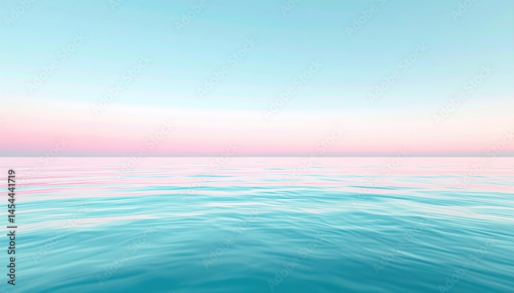 Obraz premium Tranquil ocean sunset reflection serene seascape nature photography calm waters wide-angle view serenity concept