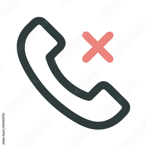 Missed Call Icon Representing Unanswered Phone Call and Communication