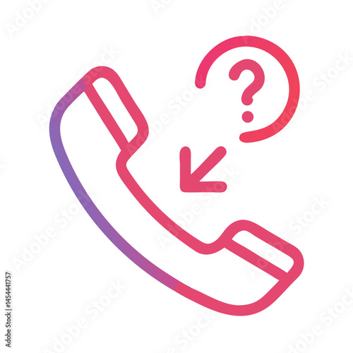 Missed Call Icon Representing Unanswered Phone Call and Communication
