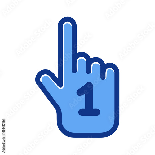 One Finger Up Icon Representing Number One and Affirmative Gesture