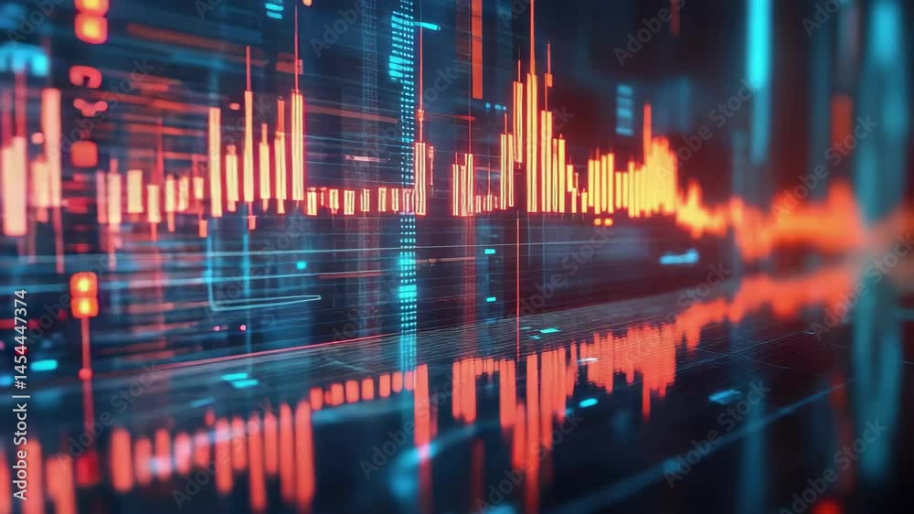 Colorful graph with red and blue lines. The graph is abstract and has a futuristic feel to it Colorful graph with red and blue lines. The graph is abstract and has a futuristic feel to it