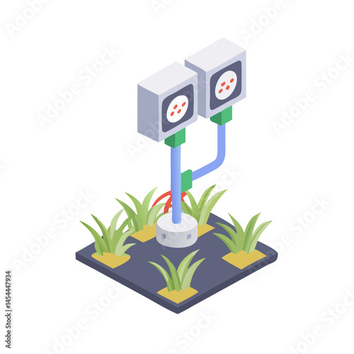 Outdoor Power Socket Stand Icon Representing Field Use and Electrical Supply