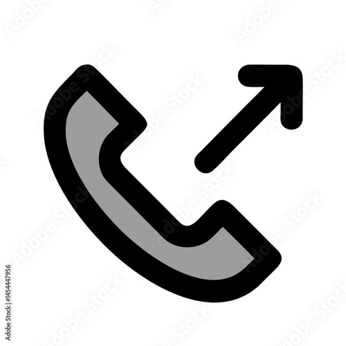 Outgoing Call Arrow Icon Representing Dialed Call and Communication Connection