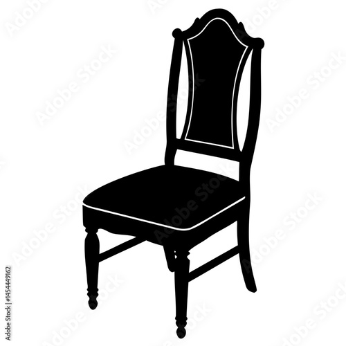 Elegant antique dining chair vector illustration for furniture design and home decor projects online search isolated on transparent background