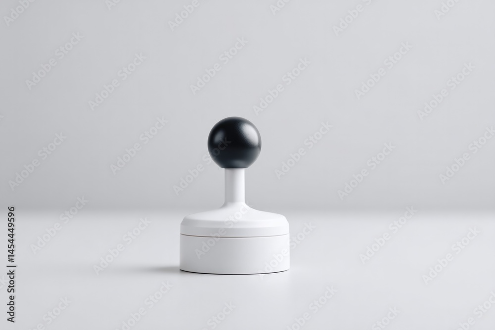minimalistic video game setup against monochrome backdrop displaying vintage joystick on plain surface minimalistic video game setup against monochrome backdrop displaying vintage joystick on plain surface