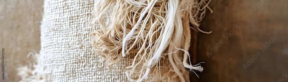 Fototapeta premium Closeup view of a textured natural fabric.