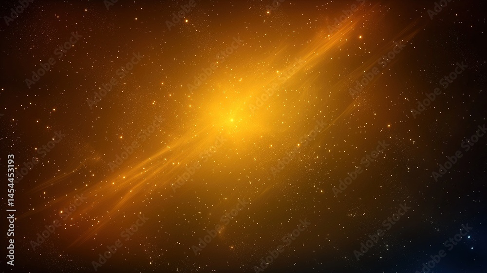 Cosmic golden nebulae celestial expanse.