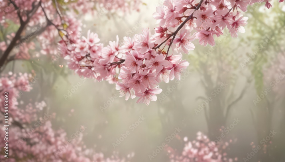 custom made wallpaper toronto digitalDelicate pink sakura petals drift against a softly blurred spring background ,  blossom,  elegant