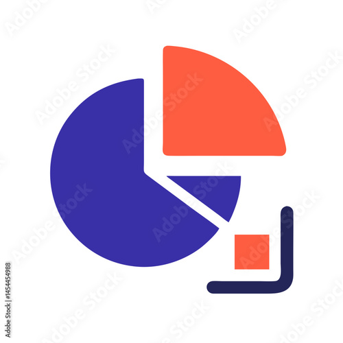 Pie Chart Data Visualization Icon Representing Statistical Breakdown and Analysis