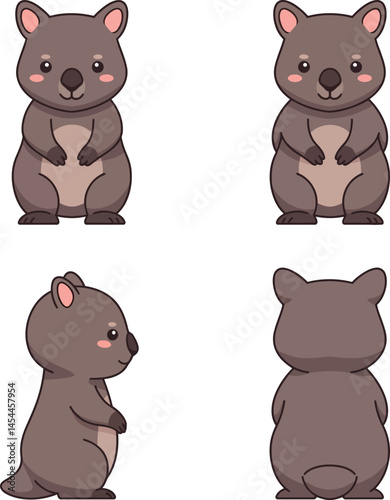 Cute wombat vector illustration for t-shirt printing and craft projects design ideas 