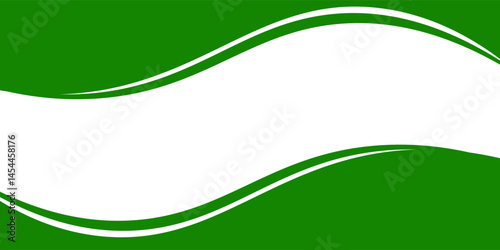 Abstract White and Green wave wide background banner