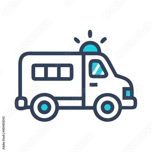 Police Van Icon Representing Detention Transport and Law Enforcement Vehicle