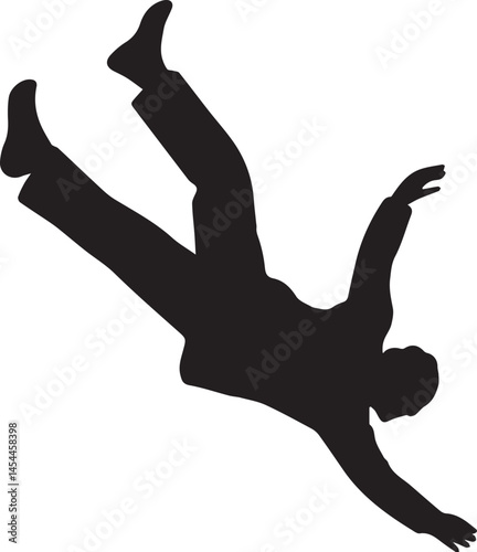 Falling Man Silhouette - Descent and Motion