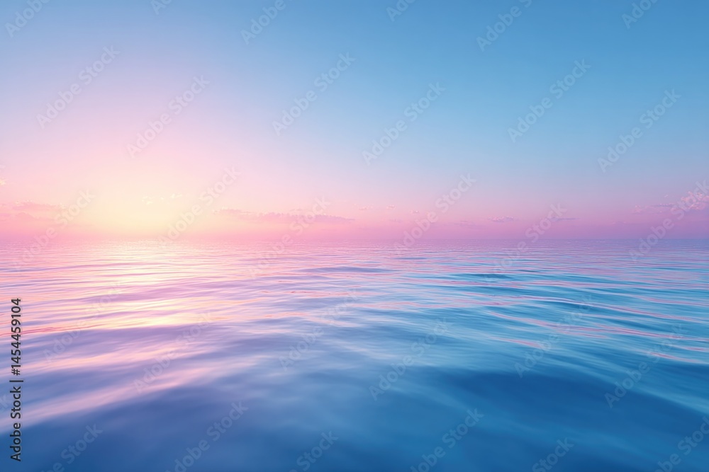 Fototapeta premium serene view of vast ocean at dawn or dusk with minimalistic elements and ample copy space