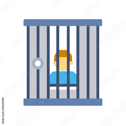 Prison Cell Icon Representing Inmate Confinement and Detention Facility