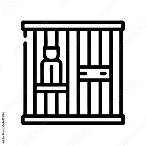 Prison Cell Icon Representing Inmate Confinement and Detention Facility
