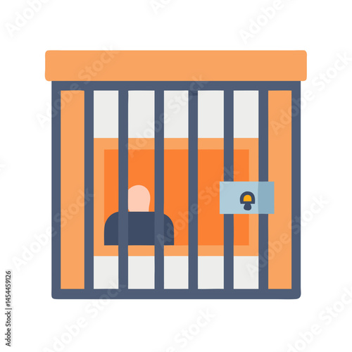 Prison Cell Icon Representing Inmate Confinement and Detention Facility