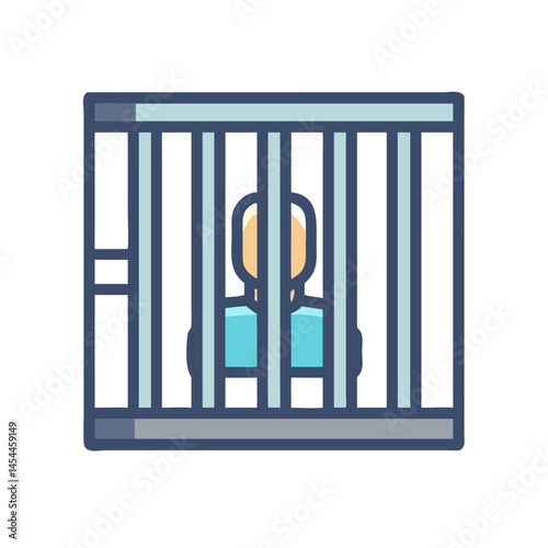 Prison Cell Icon Representing Inmate Confinement and Detention Facility