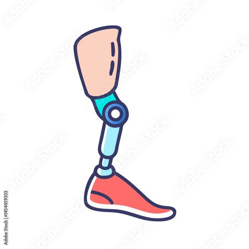 Prosthetic Leg Icon Representing Veteran Injury Recovery and Rehabilitation