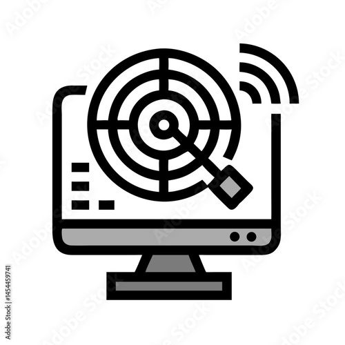 Radar Scanner Icon Representing Military Detection and Surveillance System