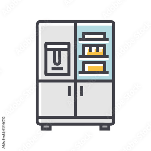 Refrigerator Icon Representing Office Pantry and Workplace Food Storage
