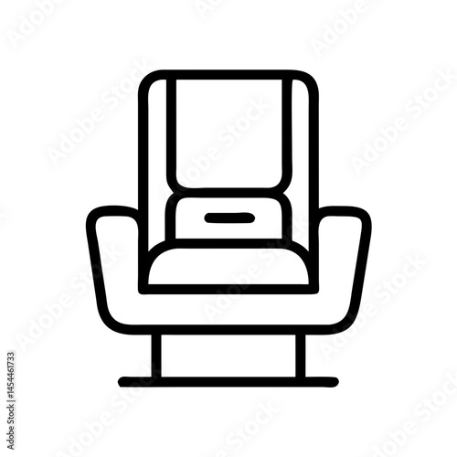 Recliner Chair Icon Representing Lounge Furniture and Comfortable Seating