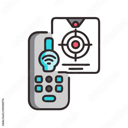 Remote Control Device Icon for Electronic Navigation and Appliance Management