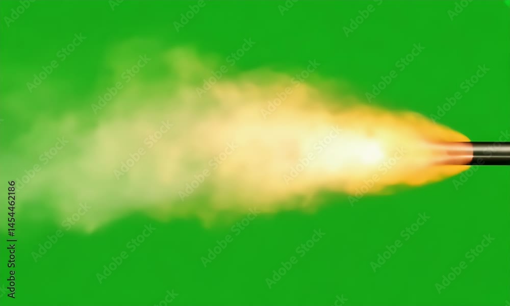 Gun Barrel Firing, Muzzle Flash, Bullet Ejection, Green Screen Stock Footage