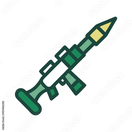 Rocket Propelled Grenade Launcher Icon Representing Military Weaponry and Tactical Combat Equipment
