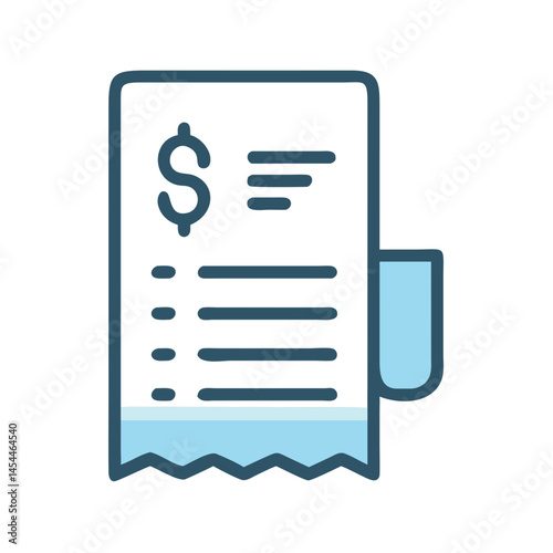 Sales Receipt Icon Representing Transaction Record and Purchase Documentation