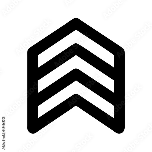 Sergeant Rank Chevron Icon Representing Military Hierarchy and Armed Forces Authority