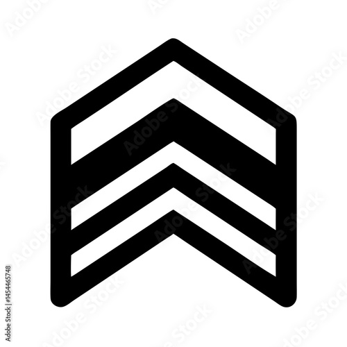 Sergeant Rank Chevron Icon Representing Military Hierarchy and Armed Forces Authority