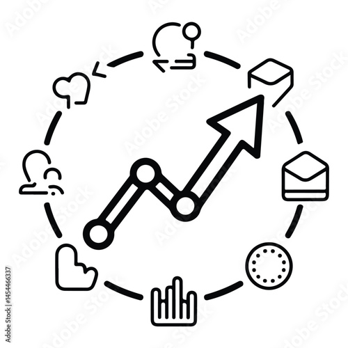 Wallpaper Mural A silhouette of  Scalability line icon set vector on a white background Torontodigital.ca