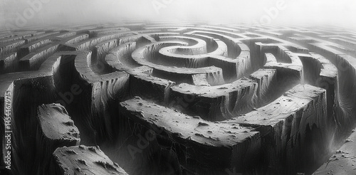 An image of a mysterious maze,Generated AI,