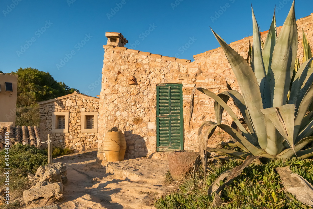 Traditional rural stone building in Mallorca, Balearic Islands, Spain.