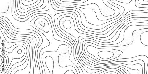 "High-resolution abstract topographic contour map with continuous smooth black lines on a white background, depicting natural terrain with organic and wavy elevation patterns."