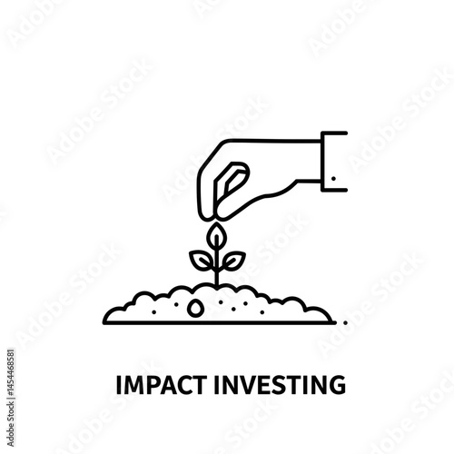 Hand planting seedling for impact investing in soil  