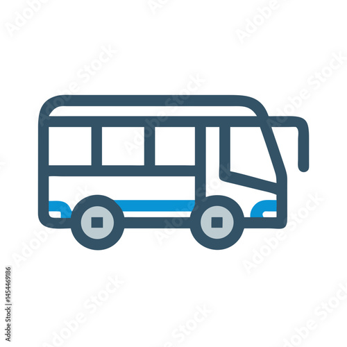 Shuttle Bus Icon Representing Office Transport and Employee Commute Service