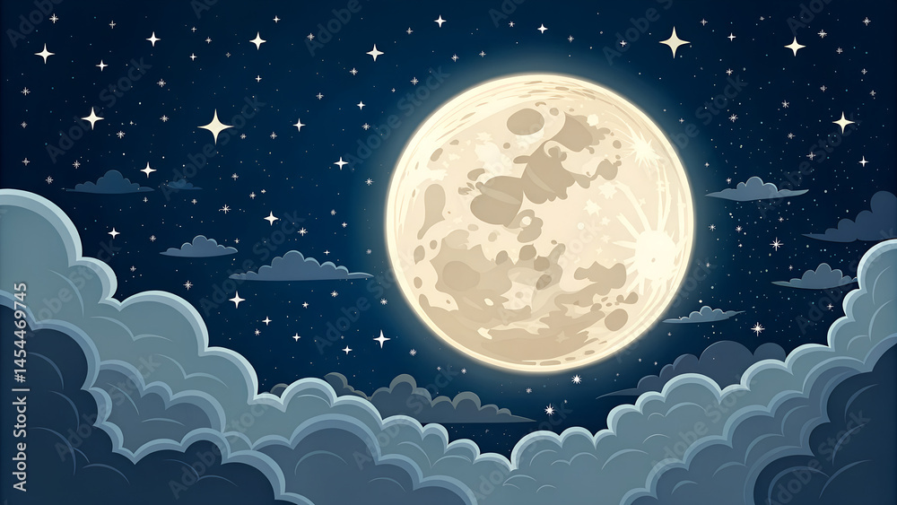 Full moon isolated with background vector Full moon isolated with background vector